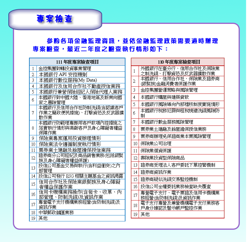 專案檢查執行情形