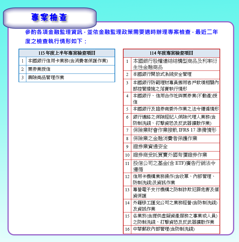 專案檢查執行情形
